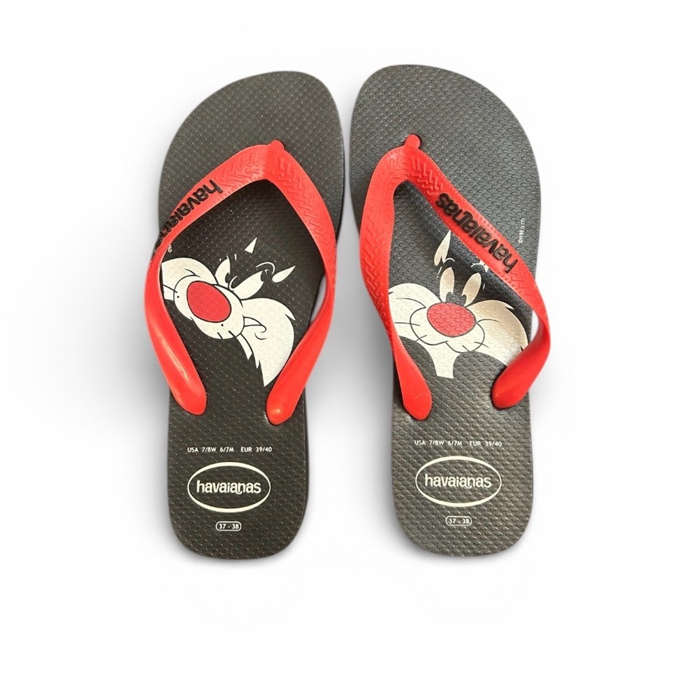 Havaianas Size 7-8 Flip Flop Sandals Looney Tunes Sylvester the Cat